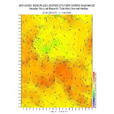 G 39 paftası 1/100.000 ölçekli Havadan Rejyonal Manyetik Haritası