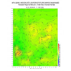 H 31 paftası 1/100.000 ölçekli Havadan Rejyonal Manyetik Haritası