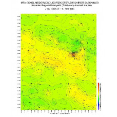 J 46 paftası 1/100.000 ölçekli Havadan Rejyonal Manyetik Haritası