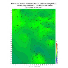 K 31 paftası 1/100.000 ölçekli Havadan Rejyonal Manyetik Haritası