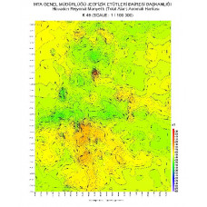 K 48 paftası 1/100.000 ölçekli Havadan Rejyonal Manyetik Haritası