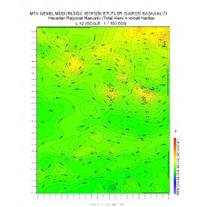 L 42 paftası 1/100.000 ölçekli Havadan Rejyonal Manyetik Haritası