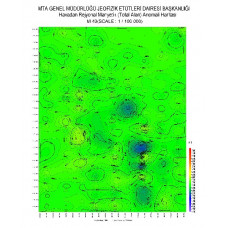 M 43 paftası 1/100.000 ölçekli Havadan Rejyonal Manyetik Haritası