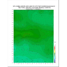 H 38 paftası 1/100.000 ölçekli Rejyonal Gravite (Bouguer Anomali) Haritası