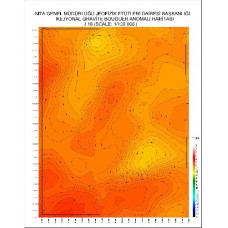 J 18 paftası 1/100.000 ölçekli Rejyonal Gravite (Bouguer Anomali) Haritası