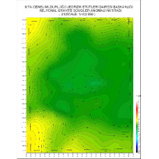 J 21 paftası 1/100.000 ölçekli Rejyonal Gravite (Bouguer Anomali) Haritası