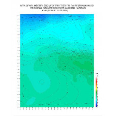 K 46 paftası 1/100.000 ölçekli Rejyonal Gravite (Bouguer Anomali) Haritası