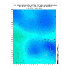 K 48 paftası 1/100.000 ölçekli Rejyonal Gravite (Bouguer Anomali) Haritası