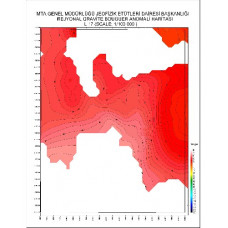 L 17 paftası 1/100.000 ölçekli Rejyonal Gravite (Bouguer Anomali) Haritası