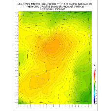 L 22 paftası 1/100.000 ölçekli Rejyonal Gravite (Bouguer Anomali) Haritası