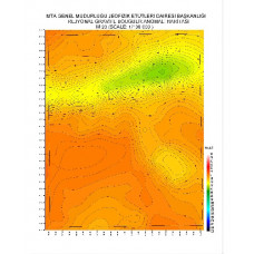 M 20 paftası 1/100.000 ölçekli Rejyonal Gravite (Bouguer Anomali) Haritası