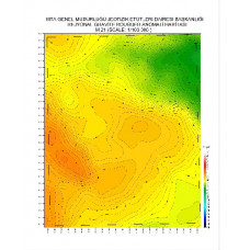 M 21 paftası 1/100.000 ölçekli Rejyonal Gravite (Bouguer Anomali) Haritası