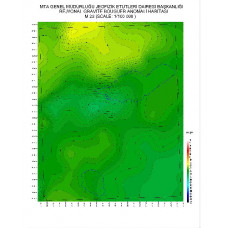 M 23 paftası 1/100.000 ölçekli Rejyonal Gravite (Bouguer Anomali) Haritası