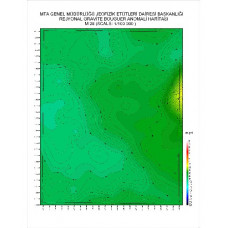 M 28 paftası 1/100.000 ölçekli Rejyonal Gravite (Bouguer Anomali) Haritası