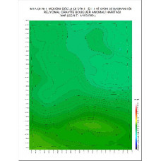 M 46 paftası 1/100.000 ölçekli Rejyonal Gravite (Bouguer Anomali) Haritası