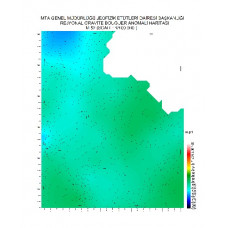 M 52 paftası 1/100.000 ölçekli Rejyonal Gravite (Bouguer Anomali) Haritası