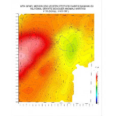 P 36 paftası 1/100.000 ölçekli Rejyonal Gravite (Bouguer Anomali) Haritası