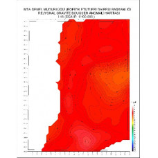 I 16 paftası 1/100.000 ölçekli Rejyonal Gravite (Bouguer Anomali) Haritası